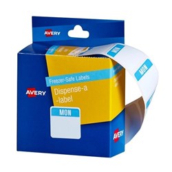 MONDAY FREEZER-SAFE DISPENSER LABELS 24X24MM 100 LABELS REMOVABLE