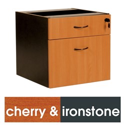 LOGAN FIXED PEDESTAL 1Std&1F Drawer Cherry&Ironstone