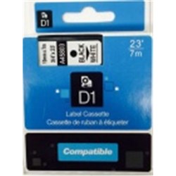 COMPATIBLE D1 LABELLING TAPE CASSETTE 19MM x 7M BLACK ON . WHITE