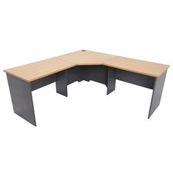 CORNER WORKSTATION BCH / IRON 3 PIECE 1800x1800x600D x750H