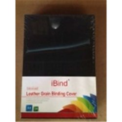 BLACK A4 LEATHERGRAIN BINDING COVER 300GSM PACK 100